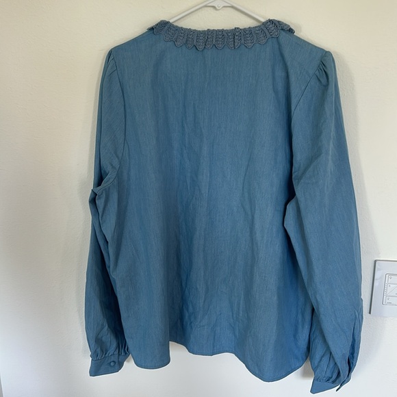SEZANE ROSINE SHIRT CHAMBRAY size 46/14 - Picture 9 of 9